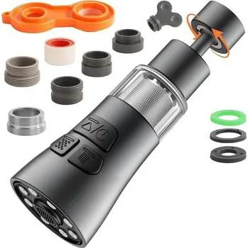 Otočný nástavec na baterii s 360° otáčením a filtrem proti vodnímu kameni, 3 nastavitelné režimy