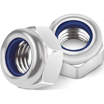 Matice Matice Jeboler M8, balení 20 ks, samojistné, nerezová ocel A2 V2A 304, pojistné matice DIN 985 s