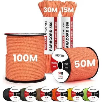 Kompresor Paracord Brotree 550 4mm 15m oranžový