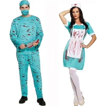 Kostým Henbrandt Bloody Zombie pro pár - chirurg a zdravotní sestra - Halloweenské kostýmy pro