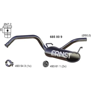 Tlumič výfuku Zadní tlumič výfuku ERNST 685009