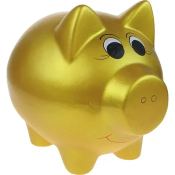 Pokladnička Pokladnička prase zlaté velké 22 cm (Tradiční pokladnička ve tvaru prasátka)