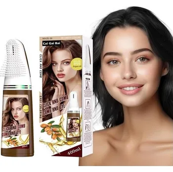 Barva na vlasy Šampon na barvení vlasů Black Hair Comb pro zakrytí šedivých vlasů a vousů, okamžité barvení a
