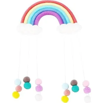 Dekorace do dětského pokoje QANYEGN Duhová nástěnná dekorace, ručně vyráběná nástěnná dekorace, duhová nástěnná dekorace, závěs