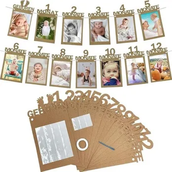 Party dekorace Girlanda s fotkou k narozeninám miminka