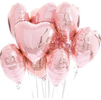 Party dekorace 25 fóliových balónků srdce růžové zlato heliový balónek růžové zlato, romantická dekorace, dekorace