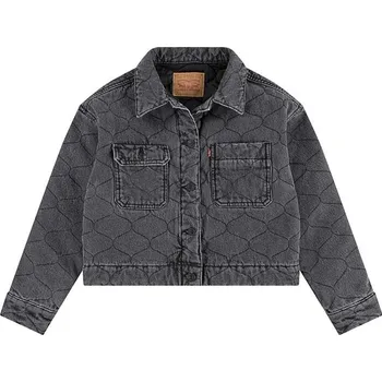 Dívčí bunda Dětská riflová bunda Levi's QUILTED TRUCKER JACKET 3EL097 šedá 90X, vel. 110