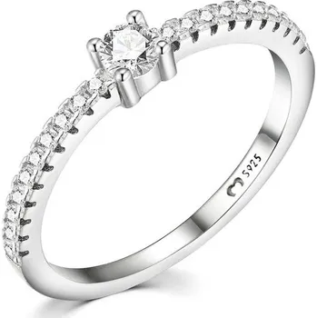 Prsten Stříbrný prsten pro ženy s centrálním leskem. Stříbrné prsteny pro ženy se stříbrnou nebo zlatou