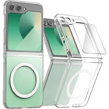 Pouzdro na mobilní telefon Průhledný kryt AFENGBOX pro Samsung Galaxy Z Flip 6 5G s ochranou obrazovky, tenký kryt pro Samsung