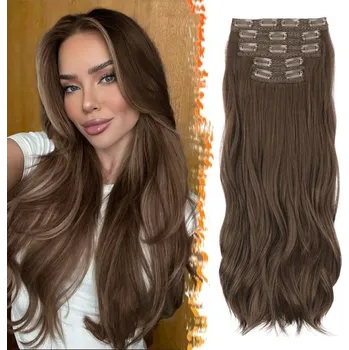 Paruka Prodloužení vlasů BARSDAR 5ks hnědé 50cm