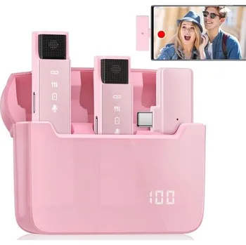 Mikrofon ADIUPUL růžový duální mikrofon