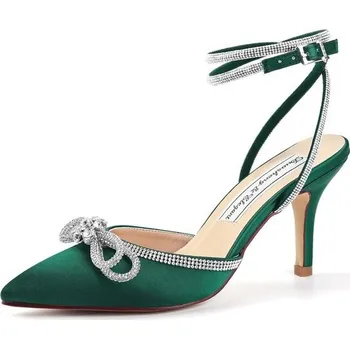Dívčí zimní obuv Duosheng & Elegantní HC2302 Tmavě zelené lodičky na vysokém podpatku Sexy uzavřené sandály Dámské
