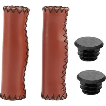 brašna na kolo QANYEGN Vintage kožené rukojeti na řídítka