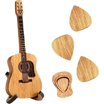 Příslušenství ke stanu Dřevěné trsátko na akustickou kytaru, personalizované gravírované dřevěné trsátko na kytaru se