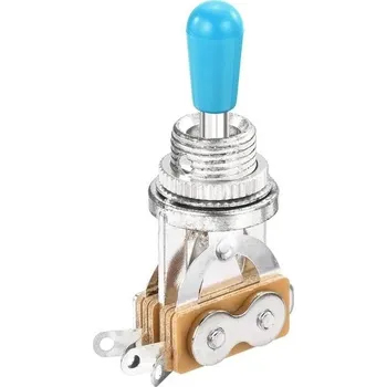 Elektrická kytara QUARKZMAN 3polohový přepínač pro kytaru, rovný přepínač, stříbrný s modrými krytkami tlačítek,