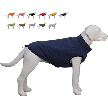 Kosmetika pro psa Lovelonglong Nepromokavá fleecová zimní vesta pro psy - psí kabát na knoflíky, tmavě modrá XS