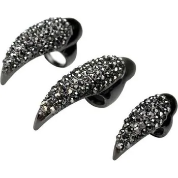 Prsten Veemoon 10 ks punkových kroužků na nehty, 3 kroužky, vintage kroužky na nehty, cosplay dekorace na