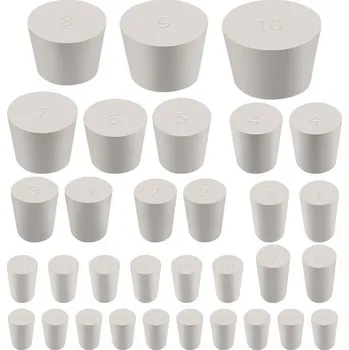 Jídlonosič Swpeet 32 ks 13 různých velikostí bílá plná pryžová zátka, bílá kuželová laboratorní zátka, černá