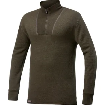 Pánské termo spodní prádlo Teplý merino rolák na zip Woolpower 200 - Pine Green Velikost: 3XL