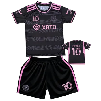Numberoplus Dětský fotbalový dres Komplet - Inter Miami Black Messi Velikost: 11 roků (vel.140)