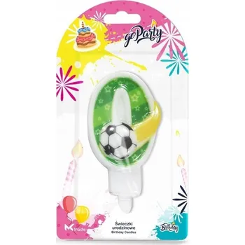 Dortová svíčka Svíčka číslice s fotbalovým míčem číslice 0 nula