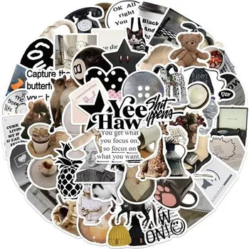 Tapeta OEEYYT 60 kusů samolepek estetické samolepky na notebook scrapbooking sada malých předmětů