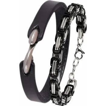 Náramek Pánský náramek JJDreams z pravé kůže, 6mm, nerezová ocel, kožené náramky s gravírováním, dárek pro