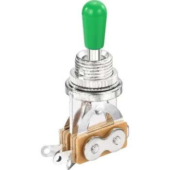 Elektrická kytara QUARKZMAN 3polohový kytarový krátký přepínač, rovný přepínač, stříbrný se zelenými krytkami