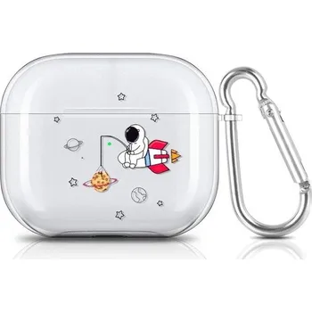 Příslušenství pro tablet Pouzdro Newseego kompatibilní s AirPods 3, stylové průhledné měkké TPU ochranné pouzdro s potiskem