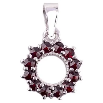 Přívěsek Český granát přívěsek stříbrný 140074