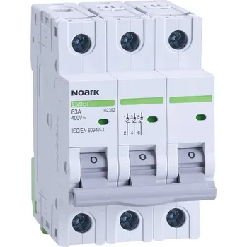Jistič Noark 102392 Ex9BI 3P 63A Instalační vypínač, šířka 3 moduly, 3pól, 63A (Ex9BI 3P 63A)