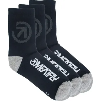 Pánské ponožky MEATFLY LONG SOCKS BIKE BLACK ponožky - M