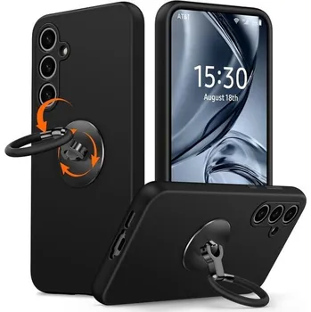 Pouzdro na mobilní telefon Pouzdro XYZ pro Samsung Galaxy S24 Ultra, s dvojitým držákem na prsten se srdíčkem, se šňůrkou na