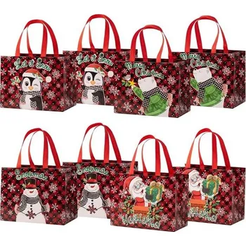 Party dekorace Holijolly 8ks vánočních dárkových tašek
