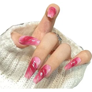 Nalepovací nehty Balerína Dlouhé nehty k přilepení lepidlem na nehty Umělé nehty s motivem Umělé