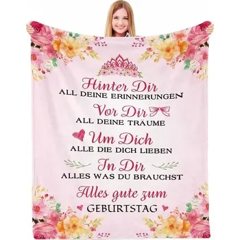 Hračka pro kojence Yasrlvun Narozeninový dárek pro sestru, Deka pro sestru, Den matek, Vánoce, Promoce, Měkká deka pro