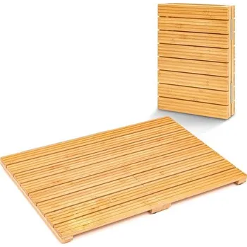 Zahradní dekorace SereneLife Bambusová podložka, 40x60cm protiskluzová sprchová podložka, skládací a plísňovitá