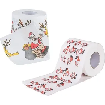 Vánoční dekorace 2 role vánočního toaletního papíru - Santa Claus toaletní papír do koupelny, vánoční potřeby,