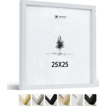 Rám na obraz Heimlich® - Obrazový rám - 25x25 cm, Ayous Wood, Bílá - Malý čtvercový obrazový rám s fóliovým