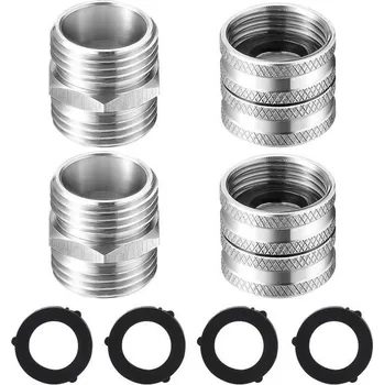 Zahradní hadice Adaptér na zahradní hadici M MINGLE, sada 4 kusů, samec-samec, samice-samice, nerezová ocelová