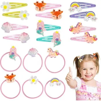 Čelenka 18 kusů sponek do vlasů pro dívky, třpytivé sponky do vlasů, dětské sponky do vlasů, vícebarevné
