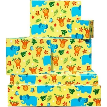 Party dekorace Dárkový balicí papír s motivem džungle–6ks