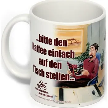 Vtipný kreslený keramický hrnek pro šéfa, sekretářku... Mléko a cukr si do něj dám sám!