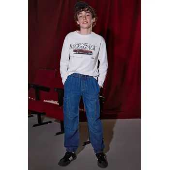 Oblečení a móda Dětské rifle Mayoral denim cargo 7564.7C.Junior.9BYA modrá 55X, vel. 140