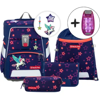Školní batoh Školní aktovka Step by Step SPACE SHINE Pegasus Night Nuala – 5dílný set, AGR certifikát + DÁREK ZDARMA