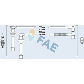 Zapalovací kabel Sada kabelů pro zapalování FAE 85861