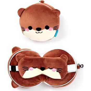 Polštář Vydra Henryk cestovní polštář + potápěčské brýle na spaní plyšák