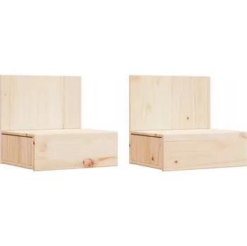 Noční stolek VidaXL Noční stolek se zásuvkou Nástěnný 2 pcs Hnědá 42 x 32.5 x 40 cm