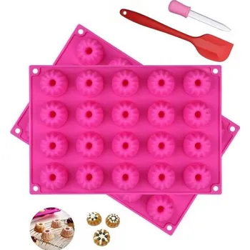 AVIMYA 2 balení 20 mini silikonových forem na koblihy s nepřilnavým povrchem na dorty, muffiny,