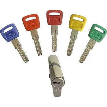 Bezpečnostní cylindrická vložka Bricard Olympia 30+30, 5 klíčů, stříbrná